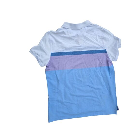 Izod Mens XL Colorblock Polo Shirt In White/Blue/Lavender Cotton Blend - Picture 5 of 5